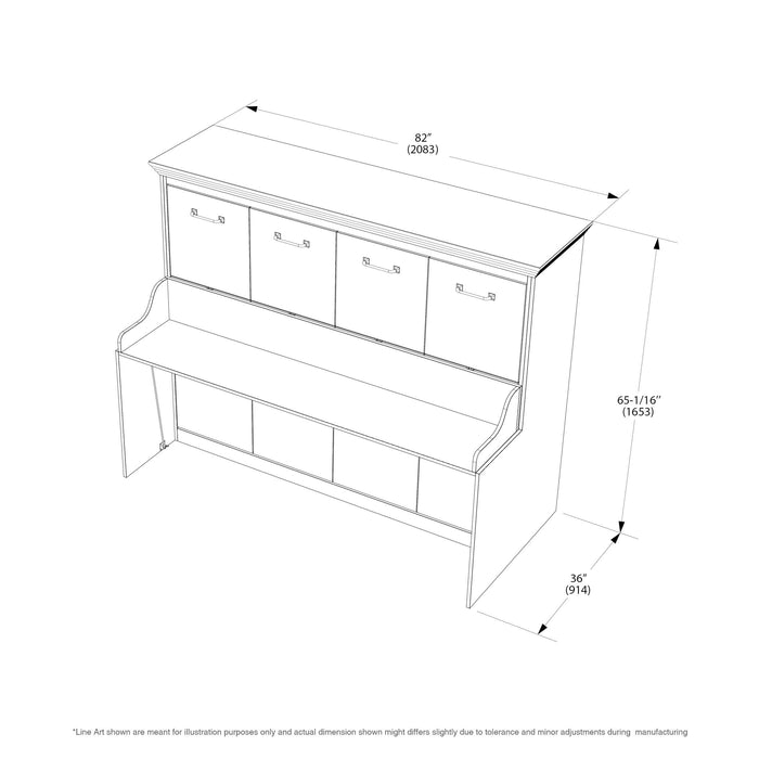 Adonis Full Horizontal Wall Bed with Desk